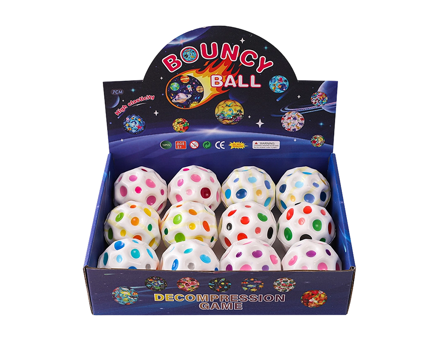 Multicolor Perforated Ball — White Stretchy Toy