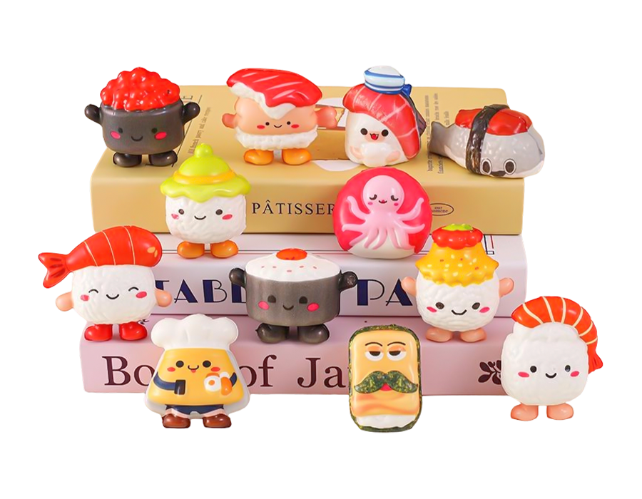 12 Styles of Slow-Rising Mini Sushi Toys