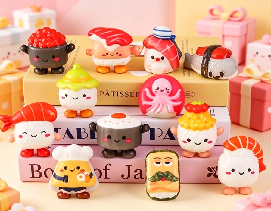 12 Styles of Slow-Rising Mini Sushi Toys