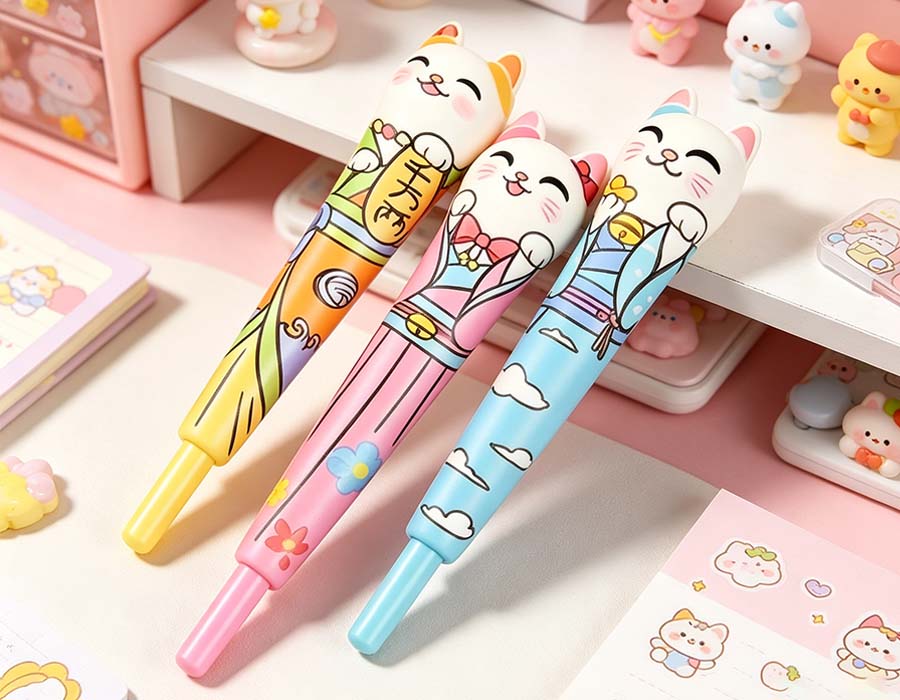 Lucky Cat-Shaped Stress-Relief Pen
